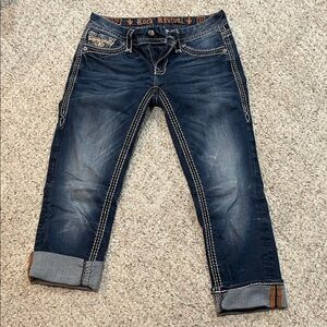 Rock Revival Blue Denim Capri